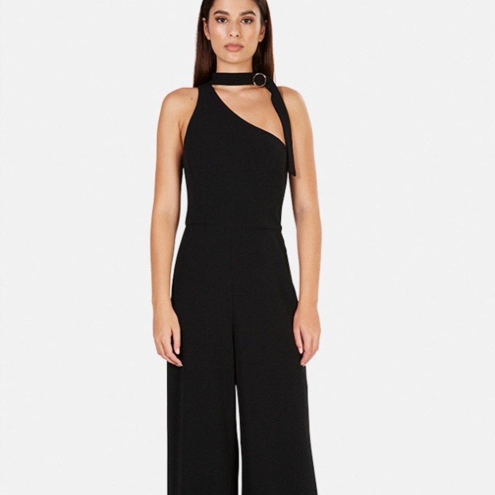 New Zimmerman asymmetric tie neck halter jumpsuit size 0